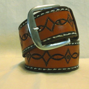 Brown leather belt